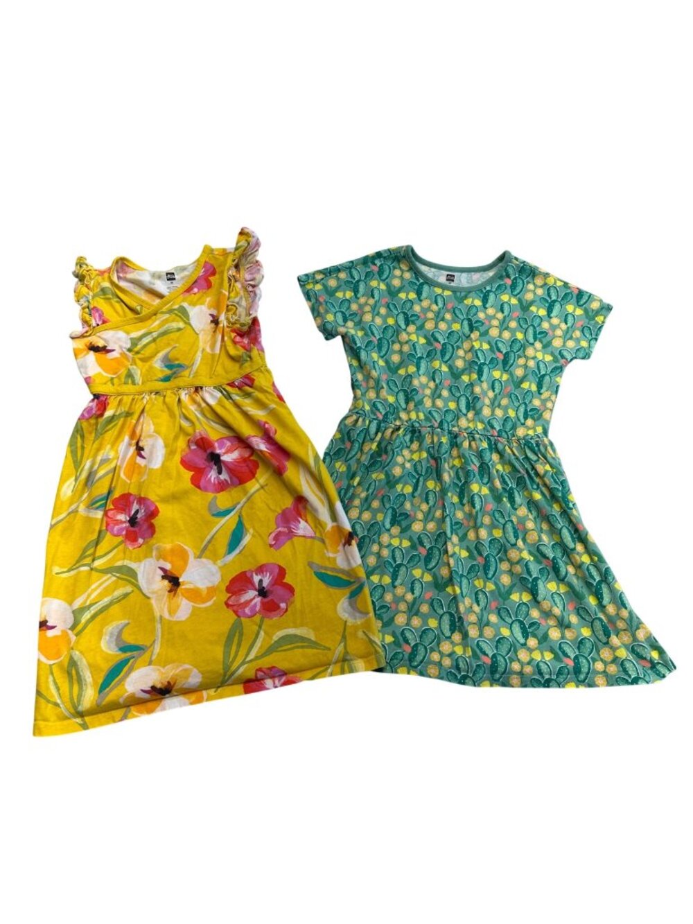 Tea Collection Lot of 2 Dresses Size 10 Cotton Colorful Floral Cactus Print
